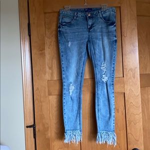 Project indigo frayed hem jeans